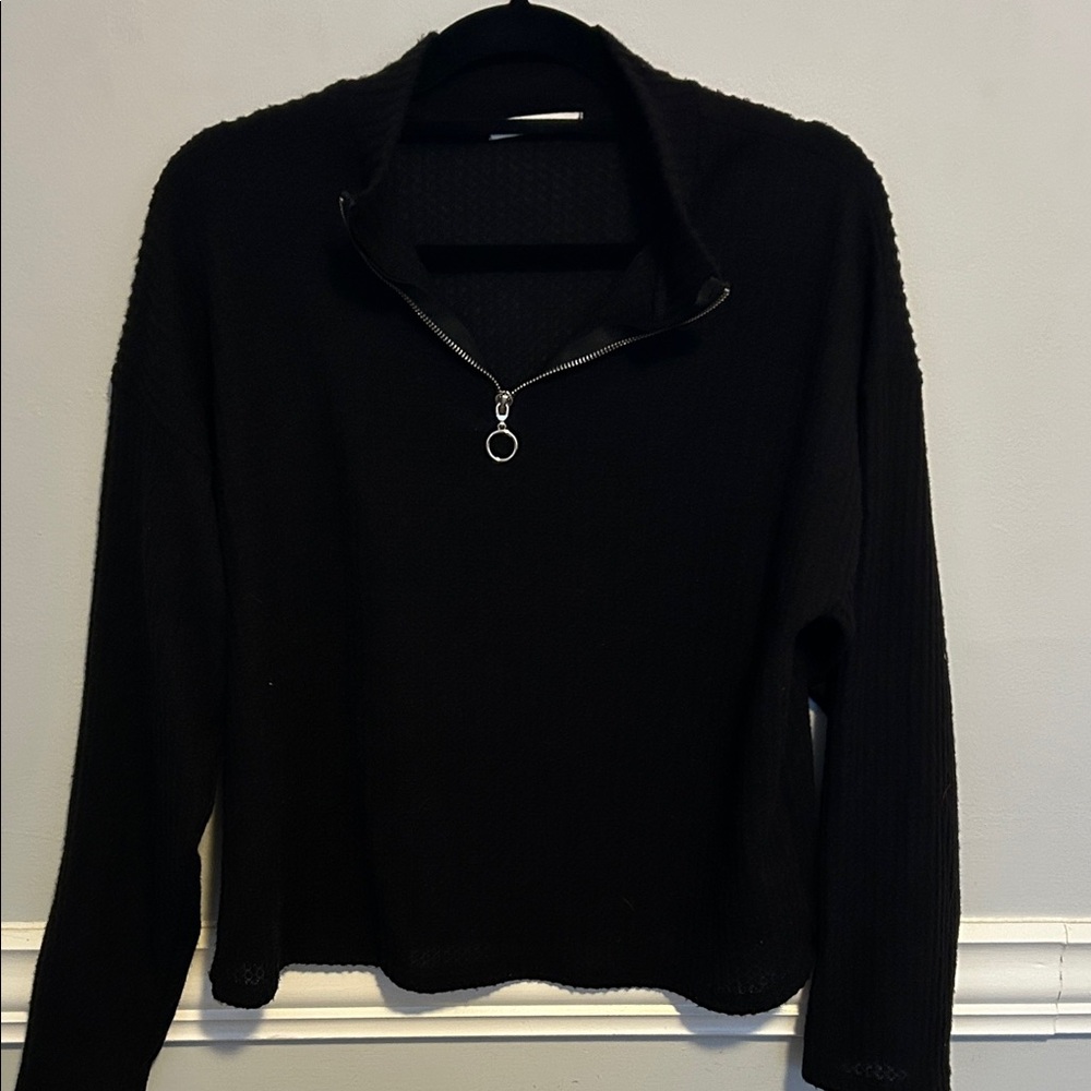 Caution To The Wind Black Cowl Neck Sweater